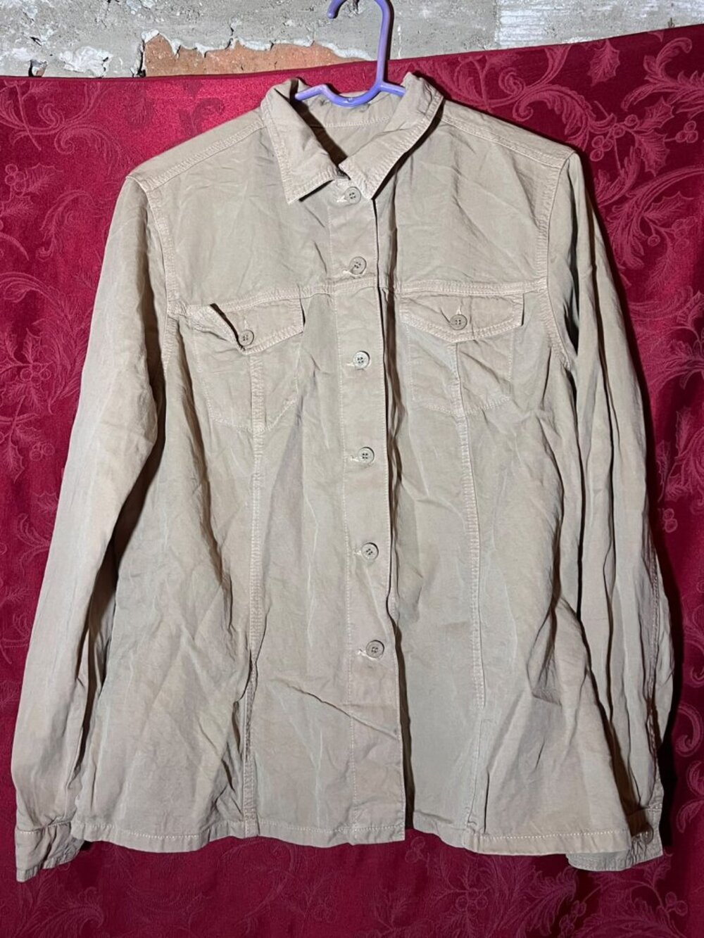 Democracy Women Long Sleeve Button Down Shirt Size Large L